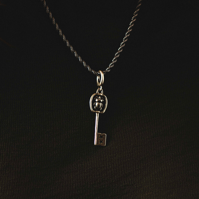 Removable Silver Key Pendant