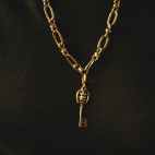 Removable Gold Key Pendant