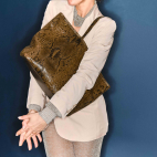 Dark Kaki Python Tote Marny