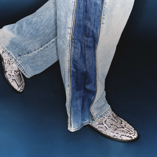Mocassin Cuir Embossé Python Gigi