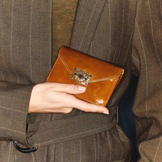 Porte Cartes Cuir Glossy Siena Alex Scarabée Or