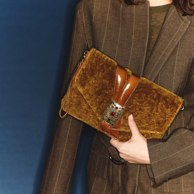 Siena Shearling Alicia Clutch