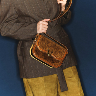 Sac Manon Veau Velours Wood