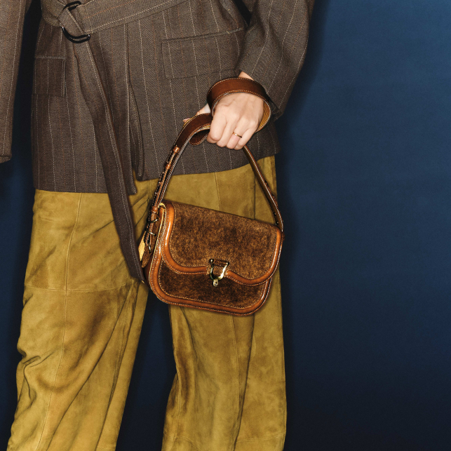 Sac Manon Veau Velours Wood