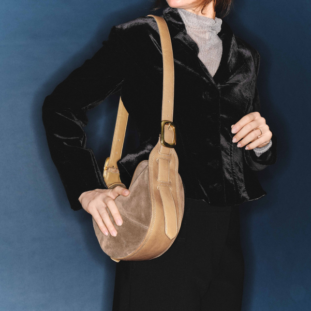 Taupe Thick Suede Estelle Bag