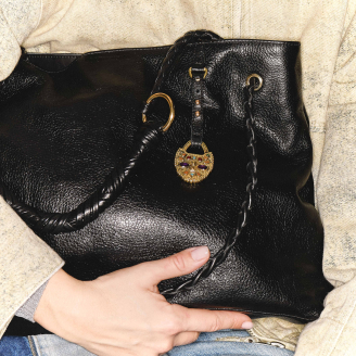 Black Leather Lockpad Charms