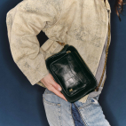 Check Embossed Leather Charly Bag