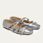 Armour Metallic Leather Adèle Ballerinas