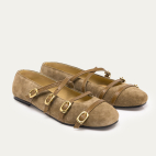 Ballerines Adele Veau Velours Taupe