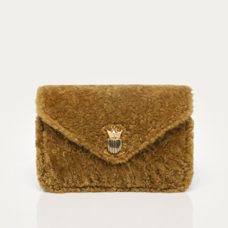 Siena Shearling Card Holder Alex Gold Beatle