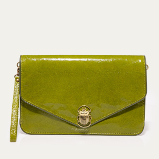 Glossy Clover Leather Alicia Clutch