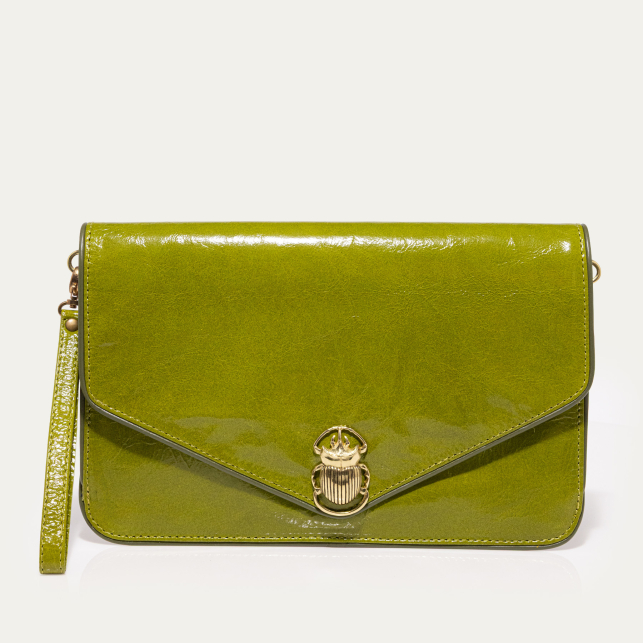 Glossy Clover Leather Alicia Clutch