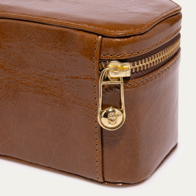 Glossy Siena Leather Greta Jewelry Box