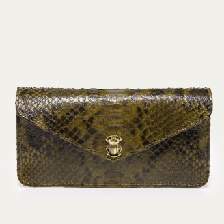 Portefeuille Alex Long Python Kaki