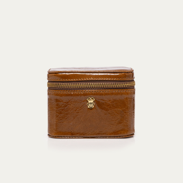 Glossy Siena Leather Greta Jewelry Box