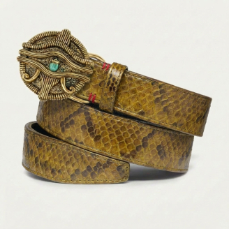 Ceinture Python Kaki Oeil Oudjat Or