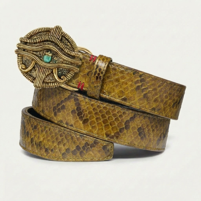 Khaki Python Oudjat Eye Belt