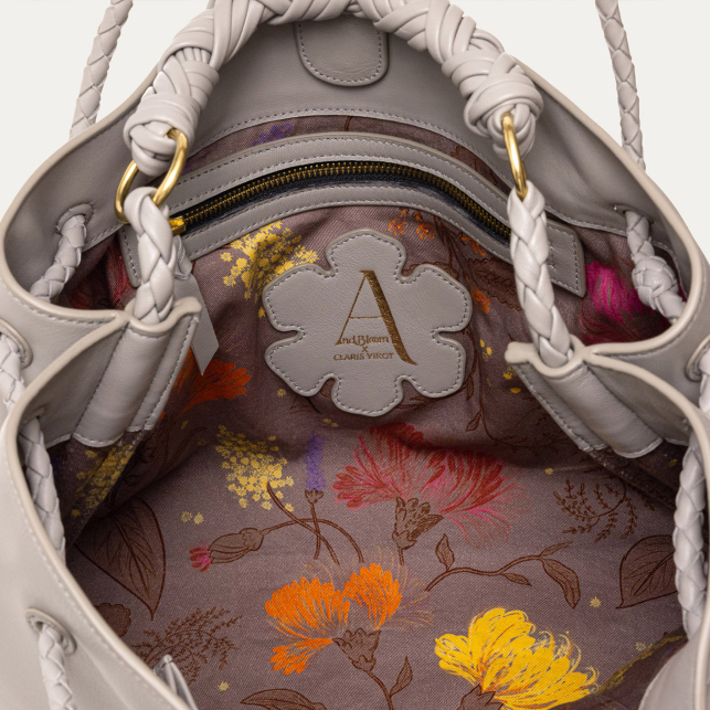 Sac Denise Cuir Nappa Gris x And Bloom