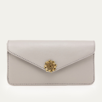 Grey Nappa Leather Long Alex Wallet