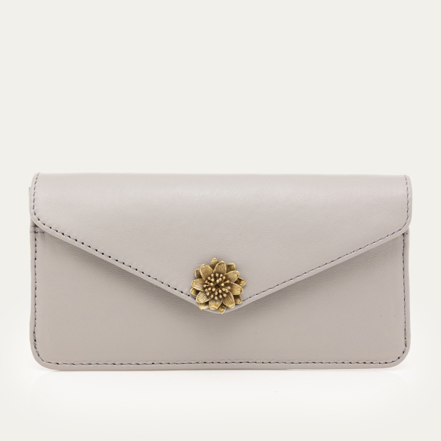 Portefeuille Alex Long Cuir Nappa Gris x And Bloom