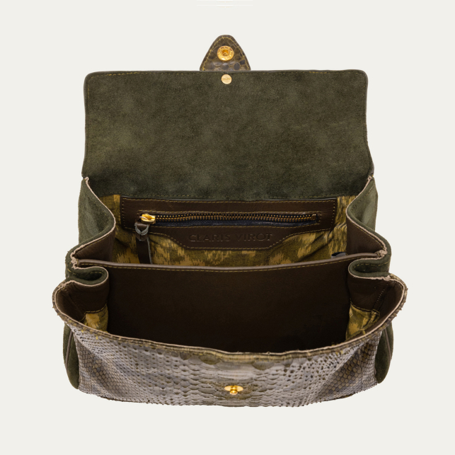 Sac Louise Python Kaki