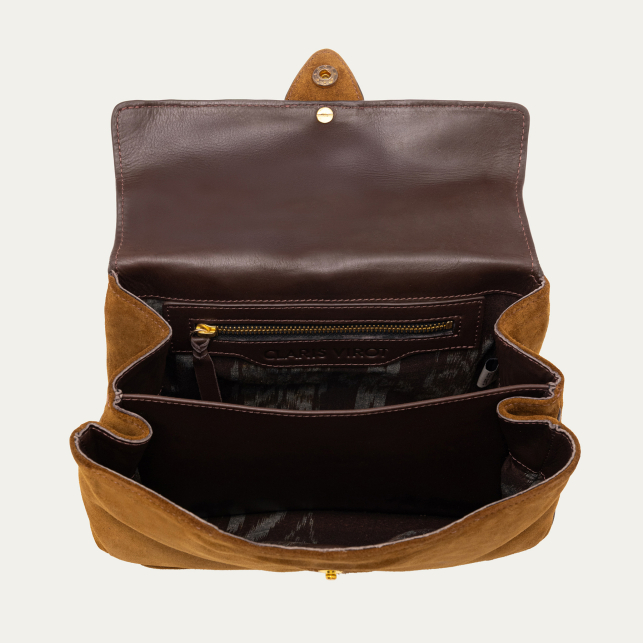 Sac Louise Veau Velours Tabac
