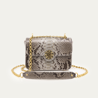 Grey Python and Leather Mini Ava Bag x And Bloom