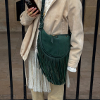 Sac Mini Chris Veau Velours Vert Forêt x Olivia TPS