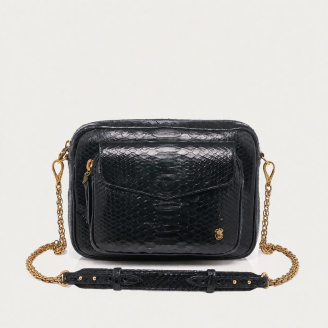 Python Bag Big Charly Black Gold Chain