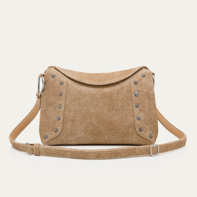 Sac Veau Velours Gaia Sable Blanc