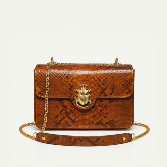 Sac Python Ava Medium Marron Moka Rouge Bordeaux