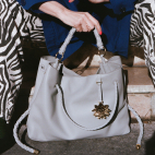 Grey Nappa Leather Denise Bag x And Bloom