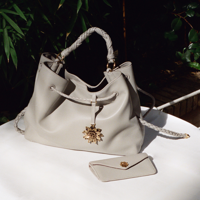 Sac Denise Cuir Nappa Gris x And Bloom