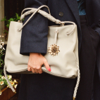 Grey Nappa Leather Denise Bag x And Bloom