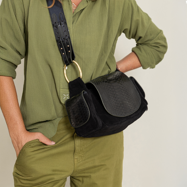 Black Python Marine Bag