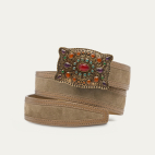Ceinture Veau Velours Taupe Écu