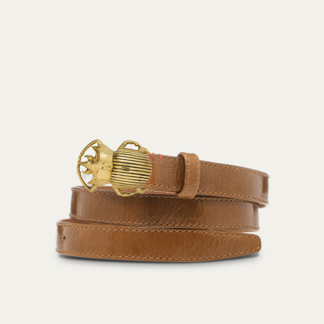 Baby Ceinture Cuir Glossy Siena Scarabée Doré