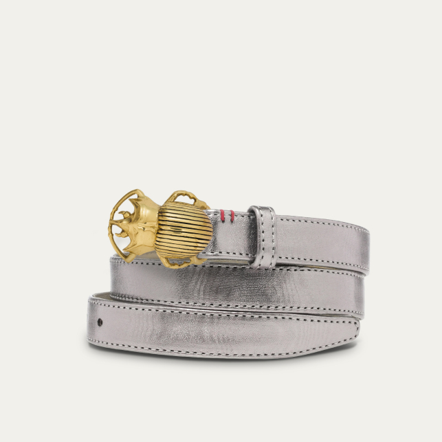 Armour Metallic Leather Baby Belt Beetle Gold Buckle