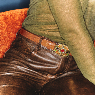 Glossy Siena Leather Baby Belt