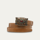 Baby Ceinture Cuir Glossy Siena Écru doré