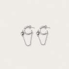 Silver Chain Hoop Earrings