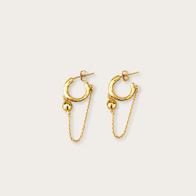 Boucles d'oreilles Créoles à Chaîne Or