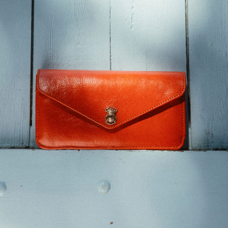 Portefeuille Alex Long Cuir Coquelicot