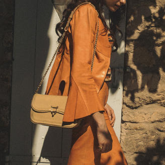 Off White Leather Manon Baguette
