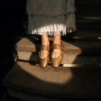 Adele Ballerinas Antic Gold Bubble Leather