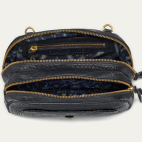Sac Cuir Embosse Croco Clara Noir