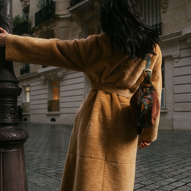 Cognac Thick Suede & Oasis Python Estelle Bag