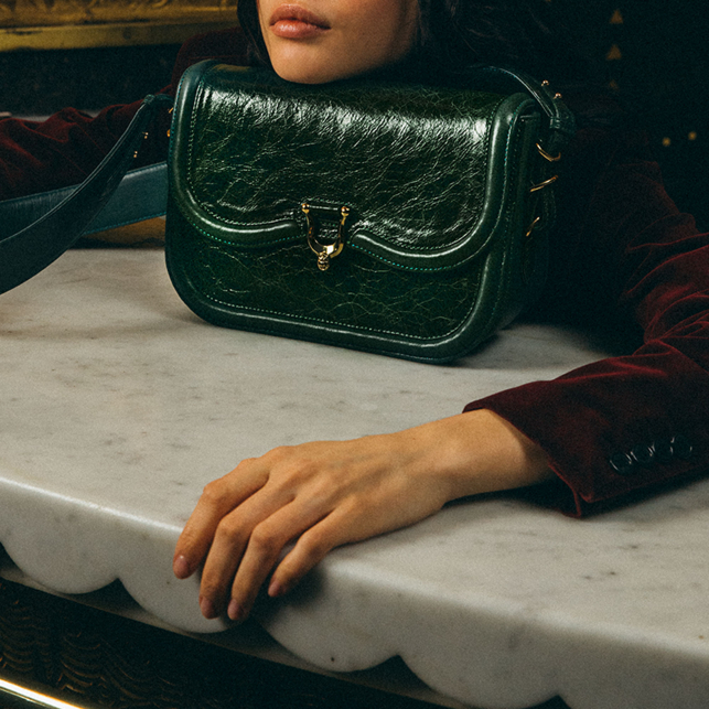 Jade Green Leather Manon Bag