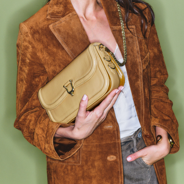 Off White Leather Manon Baguette Bag