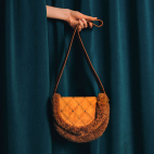 Sac Peau Lainée Victoria Cuivre et Ambre